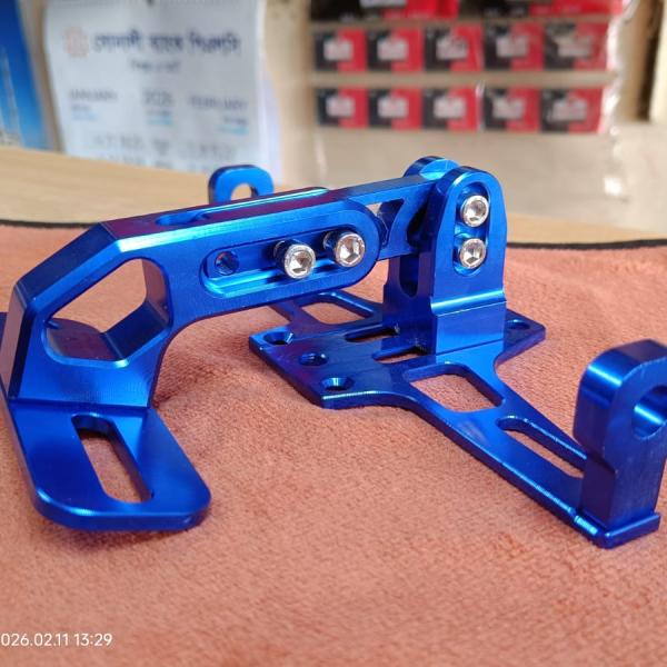 Adjustable CNC Aluminum Motorcycle Number Plate Holder (Blue)