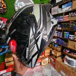 STUDDS Trooper D4 Race Decor Flip-Up Helmet – Black / Orange & Grey